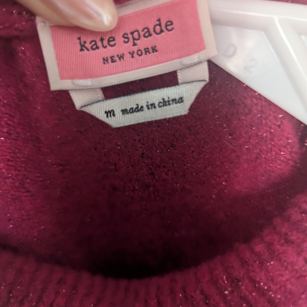 Kate Spade Pearl Button Cuff Ruffle Sweater - Picture 6 of 6